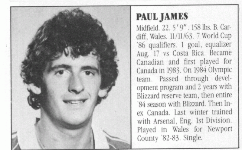Paul James, Candian Welsh-born footballer