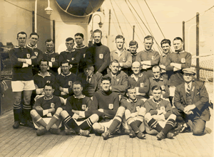 Wales squad en route by ship to Canada for their 1929 tour