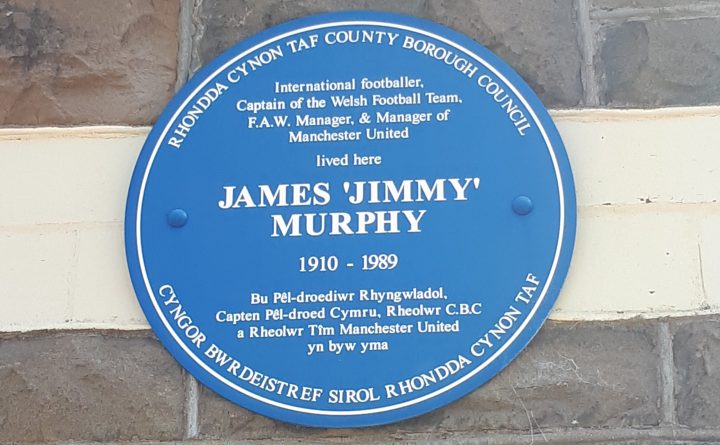 Plaque in Pentre for Jimmy Murphy