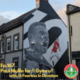 mural in Wrexham city centre of Paul Mullin